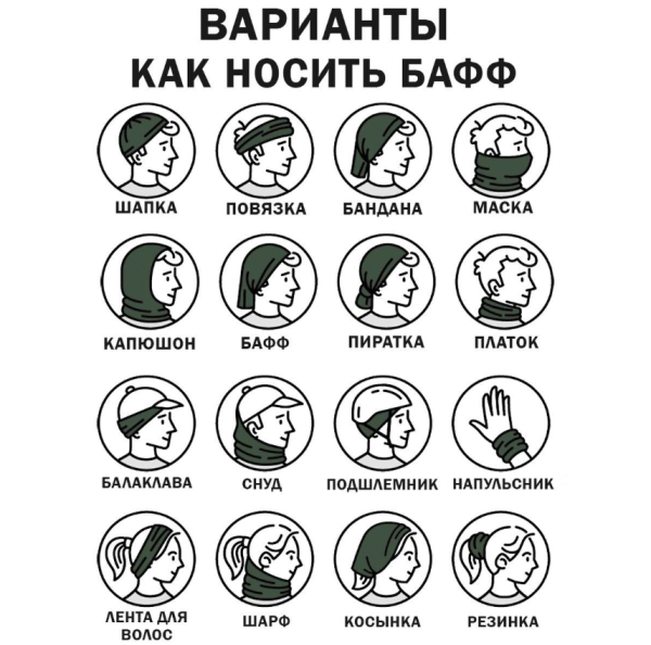 Снуд флисовый универсальный 50х25см. / Бафф